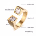 Fashion Designs Two Cz Stone Opening Rings Jewelry